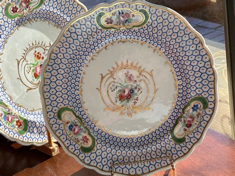 12 Rare Antique Blue English Dinner Plates W Intricate - Etsy