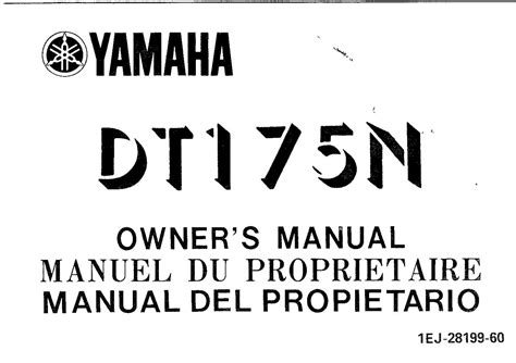 Yamaha Dt175 N 1985 Owners Manual Pdf For Free