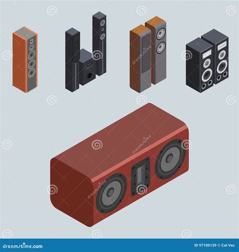 Home Isometric Sound System Stereo Acoustic 3d Vector Music