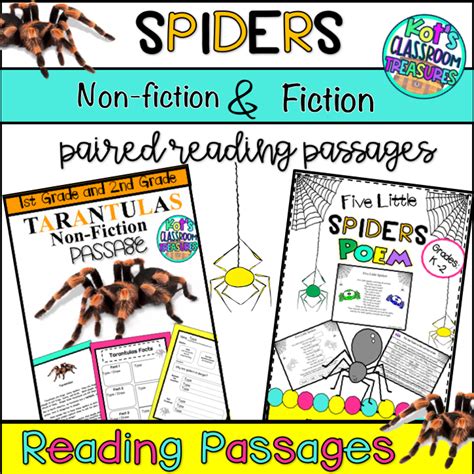 Paired Texts Spiders Reading Comprehension Passages Reading