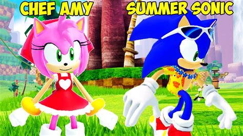 Unlocked Summer Sonic And Chef Amy In Roblox Sonic Speed Simulator Youtube