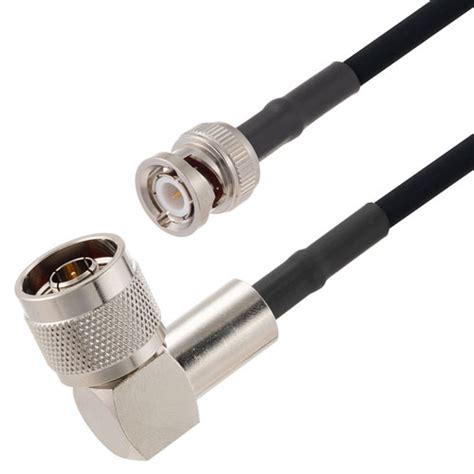 N Male Right Angle To Bnc Male Cable In 200 Cm Length Using Rg223 Coax