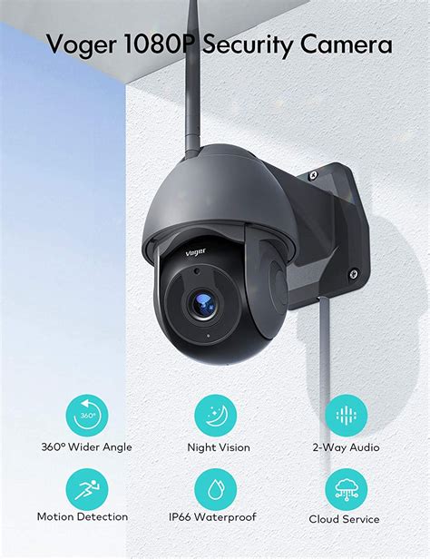 Voger 360 Vista 1080p Wifi Security Camera Outdoor Ip66 2 Way Audio