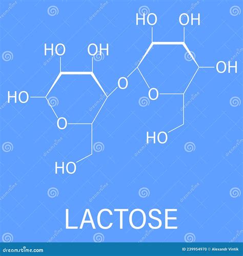 Lactose Milk Sugar Molecule. Skeletal Formula Stock Vector - Illustration of hydrogen, glucose ...