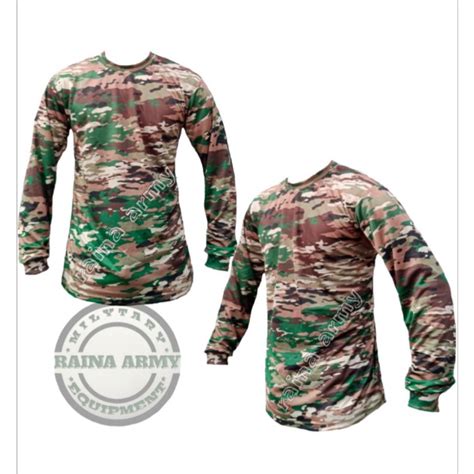 Jual Kaos Army Kaos Dryfit T Shirt Lengan Panjang Loreng Multicam Tni