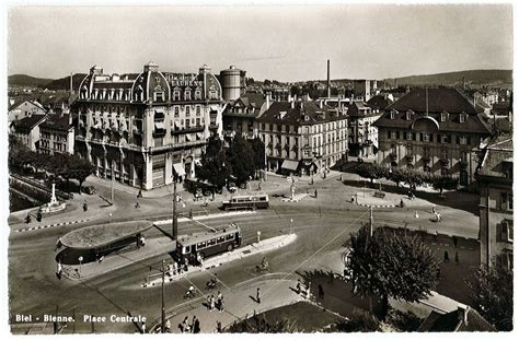 Be Bienne Place Centrale Trolleybus Et Bus Biel Ca Kaufen