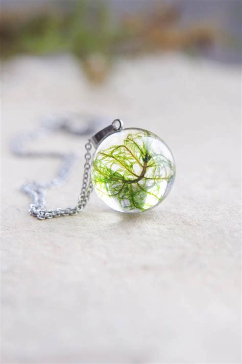 Celebrate Spring With Necklaces That Encase Real Moss Jewelry