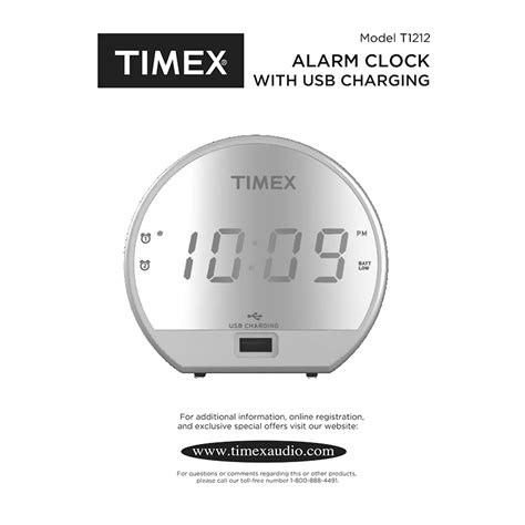 Timex T1212 Alarm Clock With Usb Charging User Manual