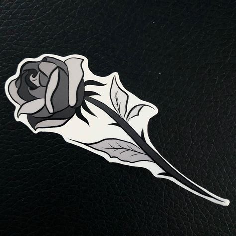 Black Rose Sticker Etsy