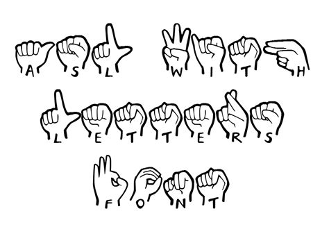 Susyan Crafts Asl With Letters Font American Sign Language