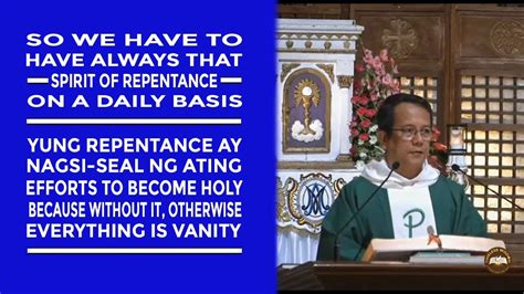 Timeless Wisdom Homily Spirit Of Repentance Tue 27thWk In Ord