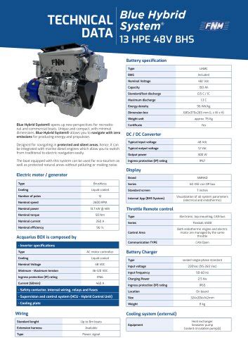 Bhs Blue Hybrid Marine Engine Kit Fnm Marine Cmd Pdf Catalogs