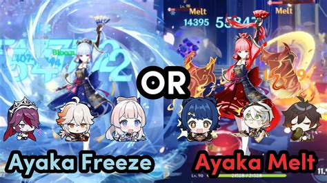 Are You Team Freeze Or Melt Ayaka Freeze Melt Vs Genshin Impact