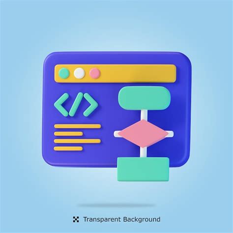 Premium PSD Psd 3d Rendering Programming Algorithm 3d Icon Isolated