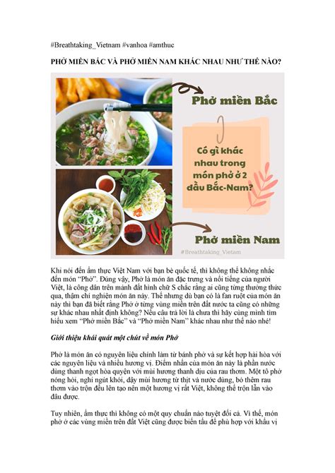 PHỞ MIỀN BẮC VÀ PHỞ MIỀN NAM KHÁC NHAU NHƯ THẾ NÀO - #Breathtaking ...