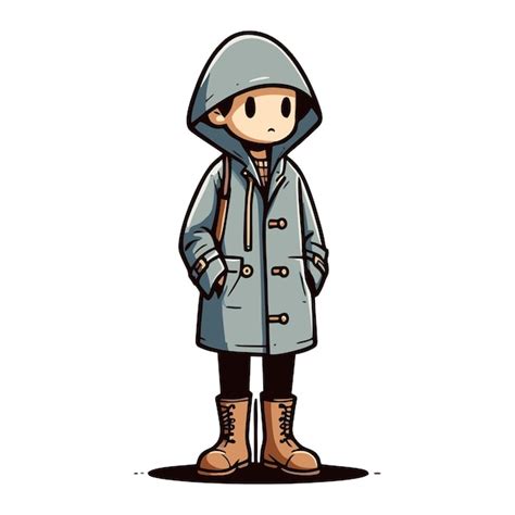 Vector Of Man Wearing Raincoat Premium AI Generated Vector