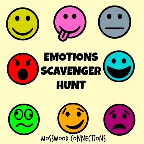 Emotions Scavenger Hunt Mosswood Connections Social Skills Activities Social Emotional