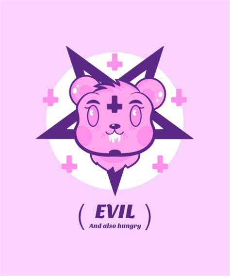 Placeit Kawaii T Shirt Design Maker Featuring An Evil Hamster