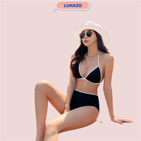Bikini mảnh LUHAZO nâng ngực dây hở lưng đồ bơi đi biển sang chảnh sexy Hàn Quốc D T