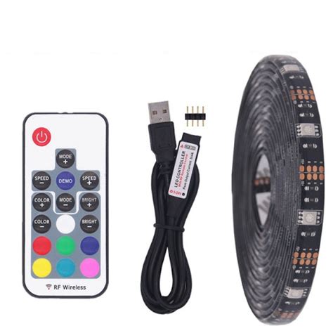 59 Lei Banda LED RGB 5 Metri 5V Alimentare USB Cu Telecomanda