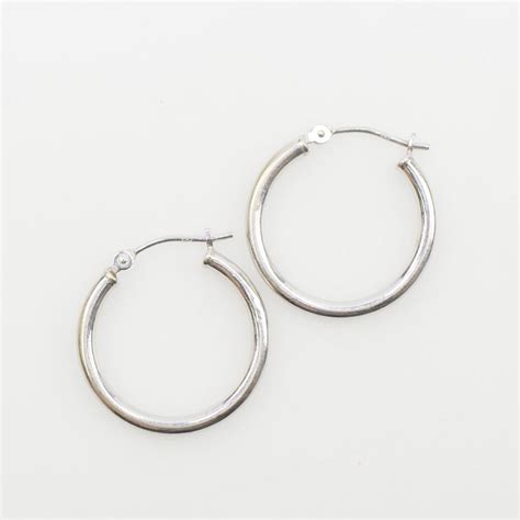 14kt White Gold Hoop Earrings Property Room