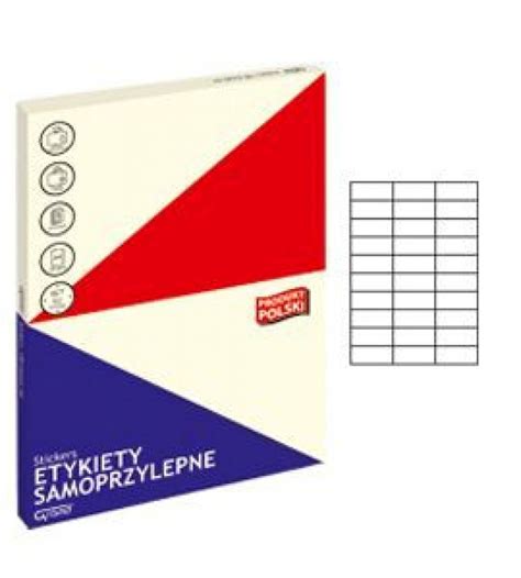 Papier Do Etykiet A4 Samoprzylepny Do Drukarek 150 1036 • Cena