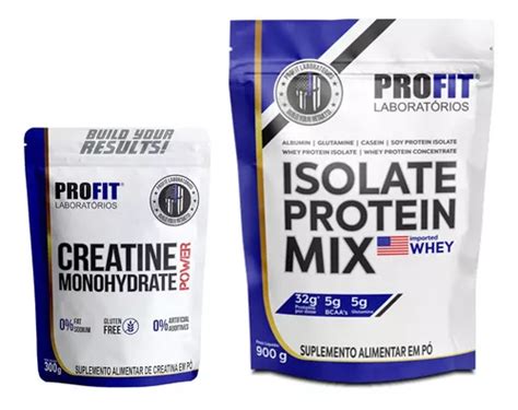 Combo Creatina G Whey Protein Isolate Mix G Profit Frete Gr Tis