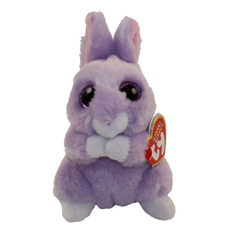 Ty Basket Beanie Baby April The Purple Bunny 3 Inch Mint