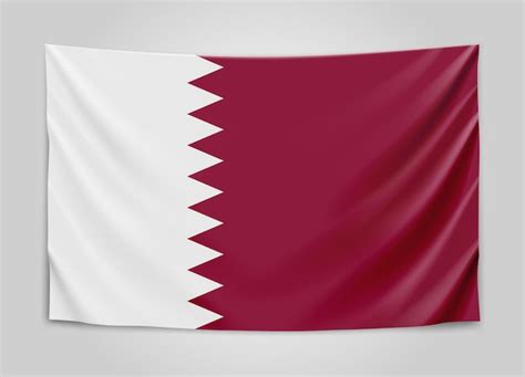 Premium Vector Hanging Flag Of Qatar State Of Qatar National Flag