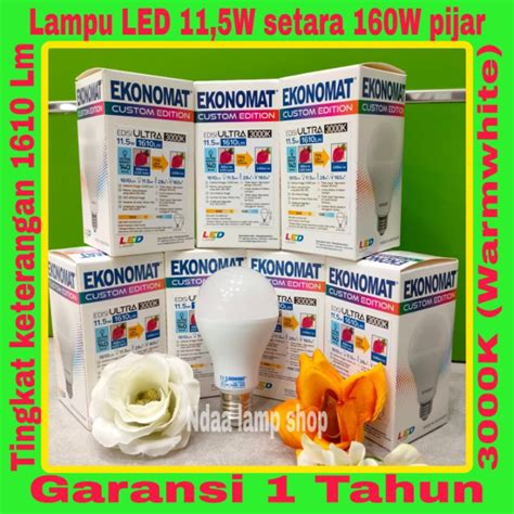 Jual Lampu LED 11 5W 11 5Watt Ekonomat Ultra Super Terang Hemat 3000K