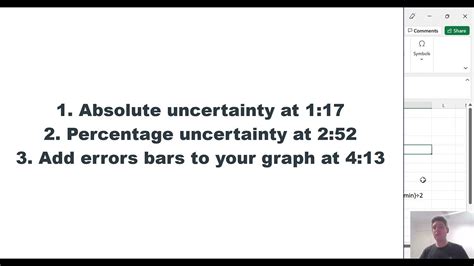 Excel Uncertainty Calculations Part 1 Absolute Uncertainty