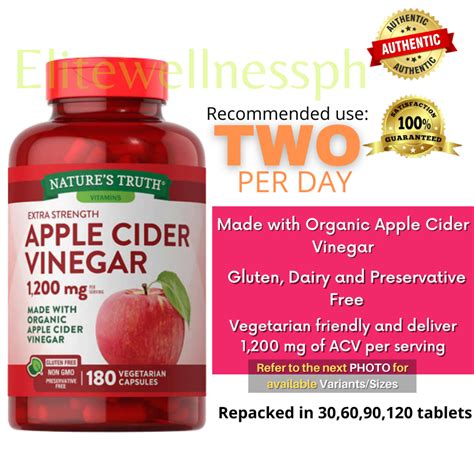 Natures Truth Apple Cider Vinegar 1200 Mg Shopee Philippines
