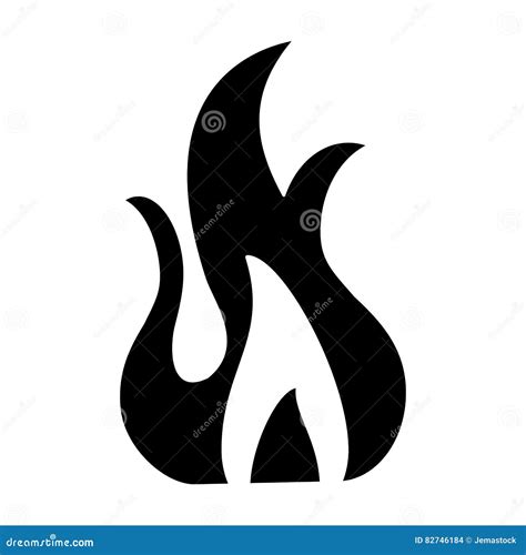 Silhouette Fire Flame Burn Hot Design Stock Vector Illustration Of Fiery Ignite