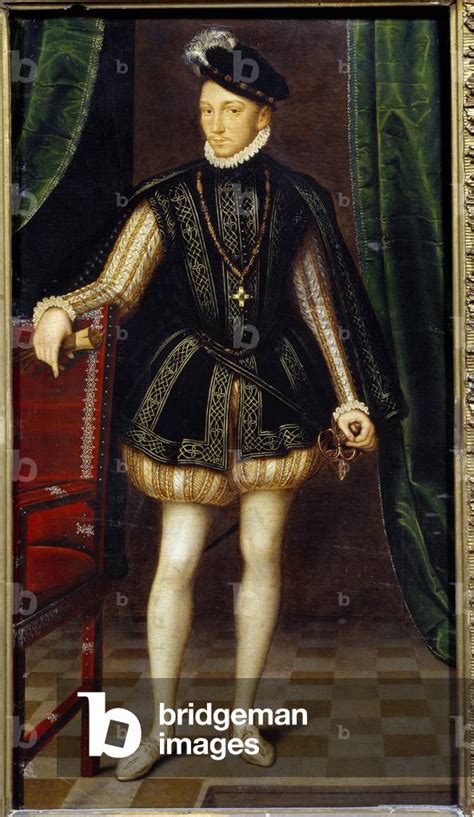 Portrait In Foot Of Charles Ix King Of France Painting