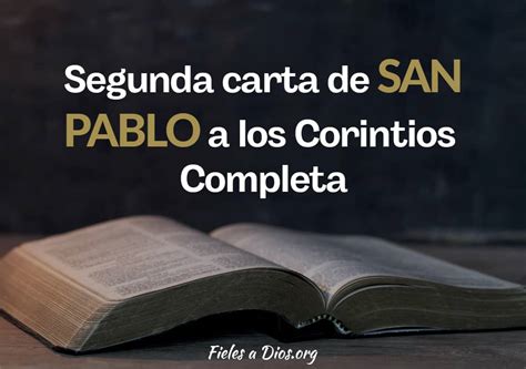 Segunda Carta De San Pablo A Los Corintios Completa Fieles A Dios