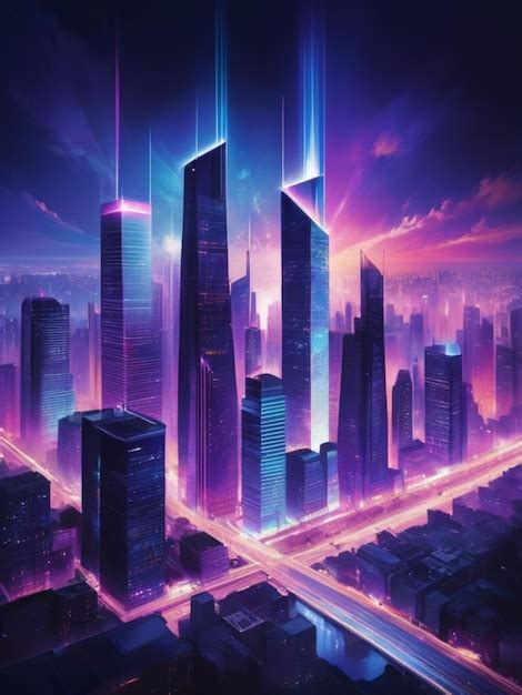 Premium Photo Electric City Background