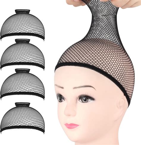 Amazon Wig Caps FANDAMEI 4PCS Wig Caps Mesh Net Open End Black