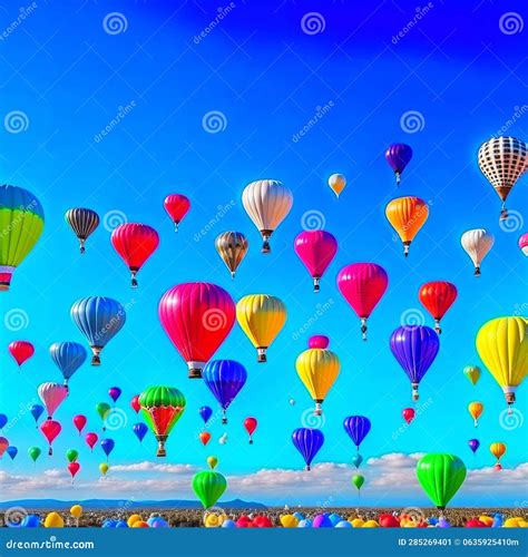 Lots Of Colorful Balloons In The Sky Stock Illustration Illustration