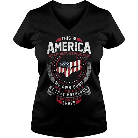 This Is America We Eat Meat We Drink Beer We Own Guns Shirt Hoodie Sweater Longsleeve T Shirt