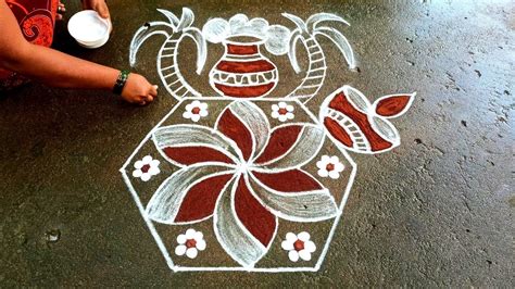 Pongal Pot Rangoli Sankranti Chukala Muggulu 5 3 Thai Pongal Paanai