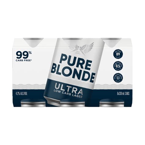 Pure Blonde Ultra Low Carb Lager Cans 6x330ml International Beer