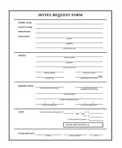 Check In Form Hotel Secretary IMAGESEE