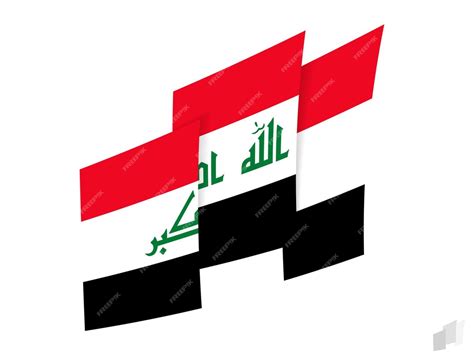 Bandera De Irak En Un Diseño Abstracto Rasgado Diseño Moderno De La