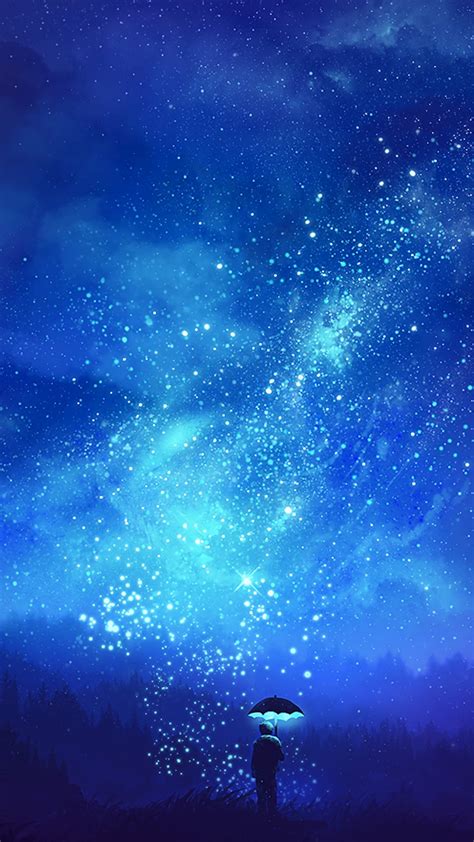 Night Sky Stars Scenery Anime Hd Hd Phone Wallpaper Rare Gallery