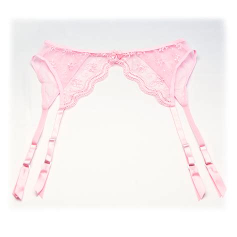 Shirley Of Hollywood Classic Lace Garter Belt Pink Janets Closet