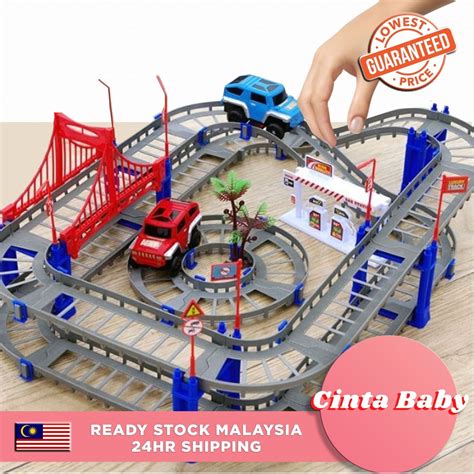 73pcs192pcs Magical Railway Road Track Car Set Toy Mainan Kereta