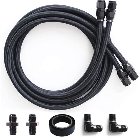 Autoutfit An6 Automatic Transmission Cooler Line Kit For 4l60e 4l65e Black Nylon