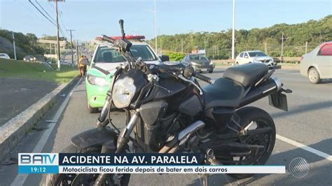 Batida Entre Carro E Motocicleta Deixa Ferido Na Avenida Paralela Em