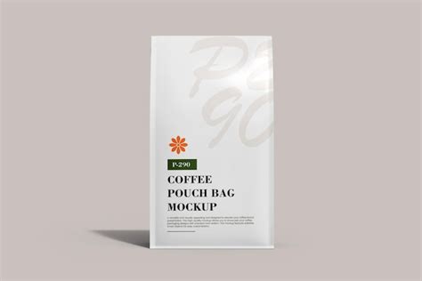 Premium Psd Coffee Pouch Packaging Mockup Front View