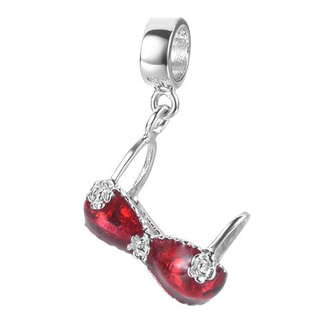 Red Sexy Women Bikini DIY Charm Underwear Cloth Enamel Bottle Designer Sterling Silver Bead